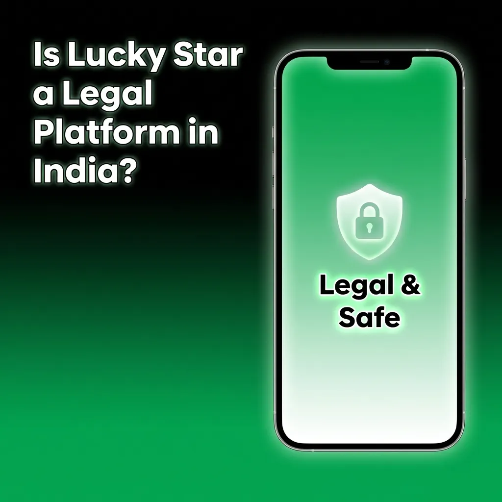 Illustration asking if Lucky Star is legal in India, with legal icons and Indian map in the background