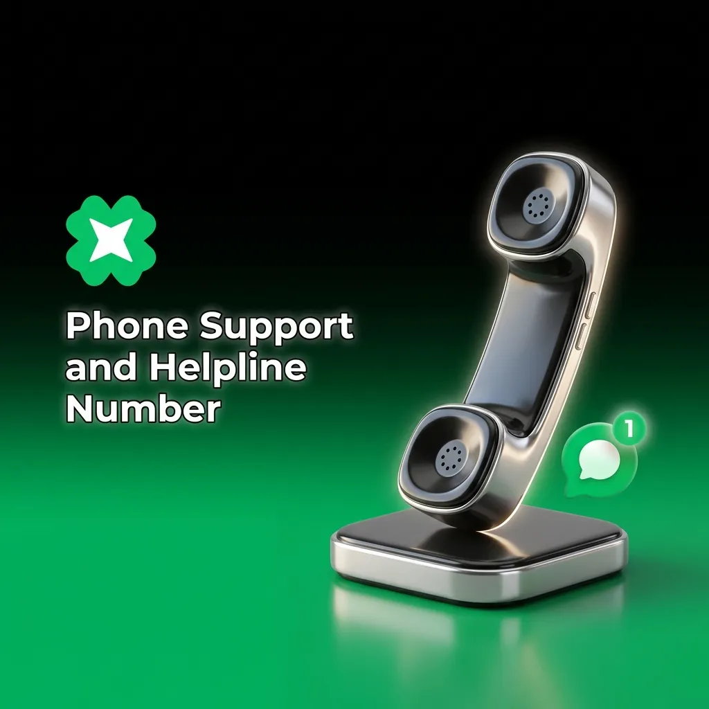 Illustration of a customer on a phone call with Lucky Star support, showing a helpline number and headset-wearing agent