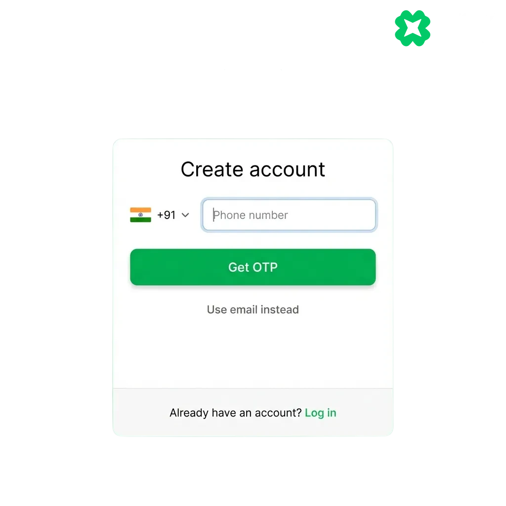 Illustration of Lucky Star India registration steps, account verification, and 500% welcome bonus up to 19,757 INR