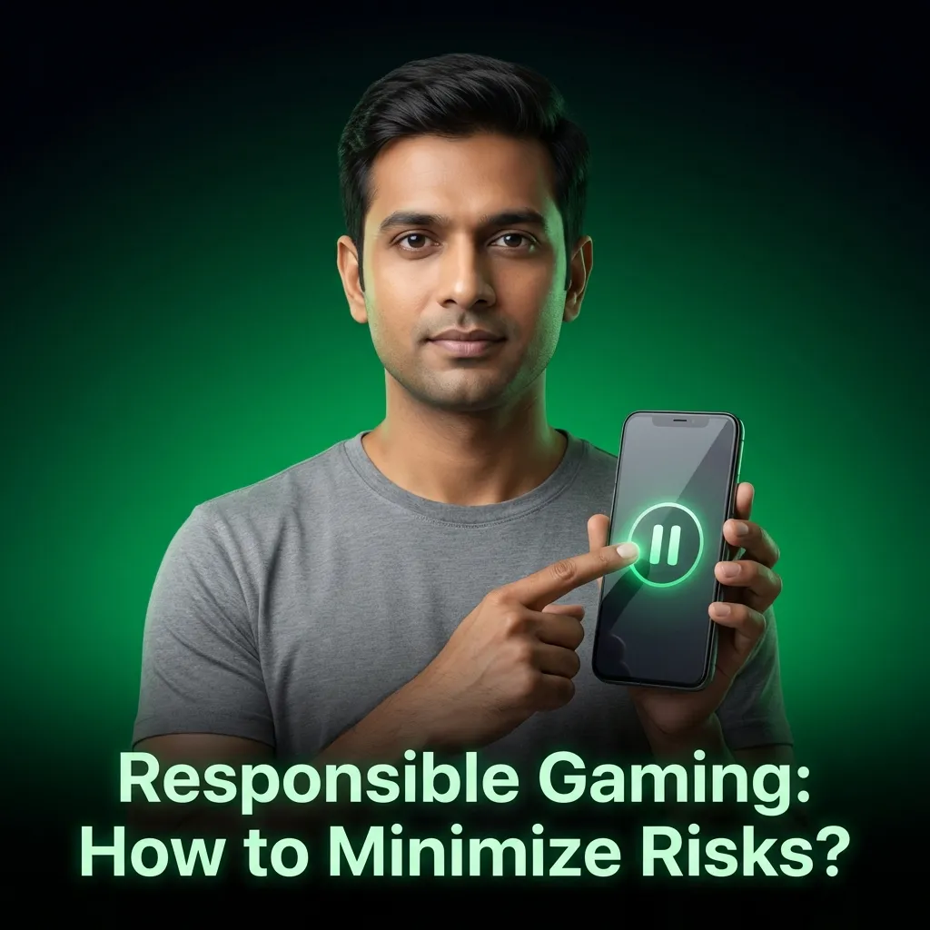 Illustration of a player setting limits and using responsible gaming tools while treating online casino play as entertainment