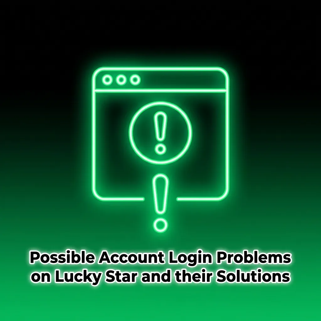 Infographic table of Lucky Star login problems with brief solutions for wrong details, blocked accounts, 2FA issues, and site access